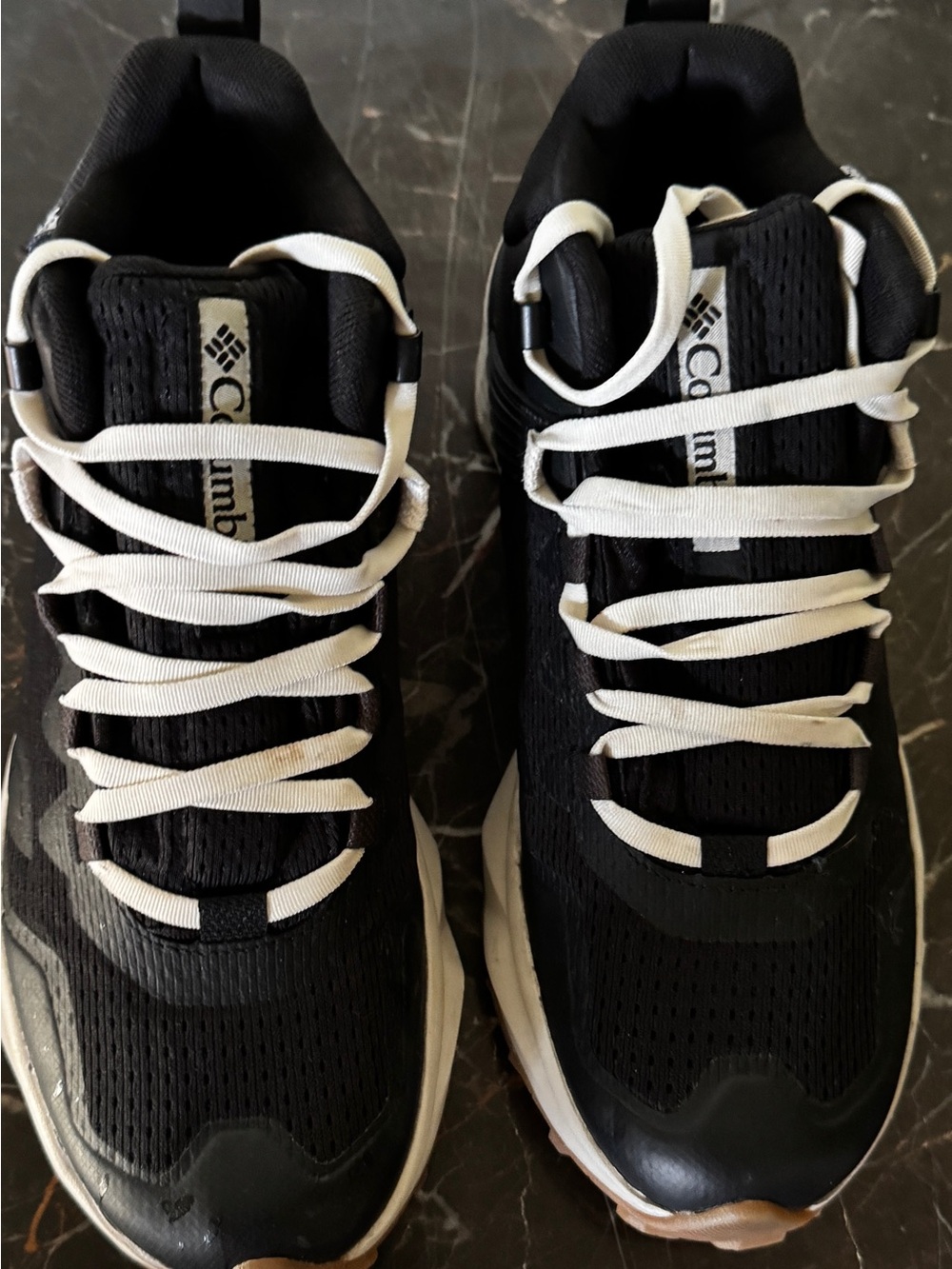 Columbia Men's Black Athletic Shoes with White Laces